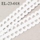 Elastique picot 23 mm lingerie couleur blanc largeur totale 23 mm prix au mètre