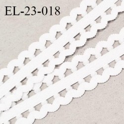 Elastique picot 23 mm lingerie couleur blanc largeur totale 23 mm prix au mètre