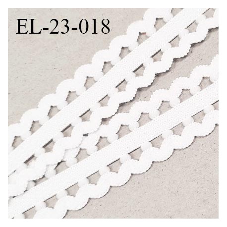 Elastique picot 23 mm lingerie couleur blanc largeur totale 23 mm prix au mètre