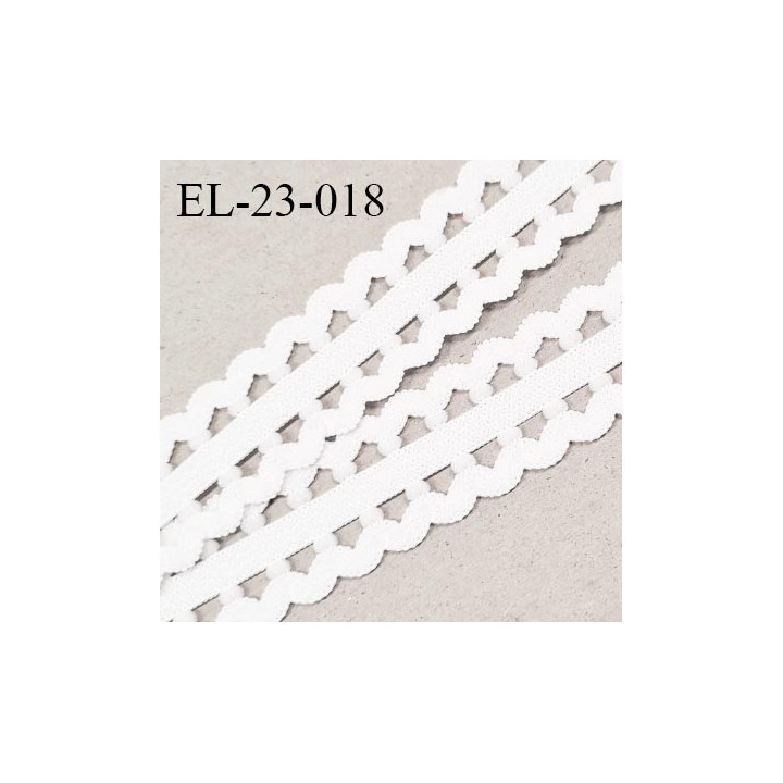Elastique picot 23 mm lingerie couleur blanc largeur totale 23 mm prix au mètre