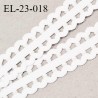 Elastique picot 23 mm lingerie couleur blanc largeur totale 23 mm prix au mètre