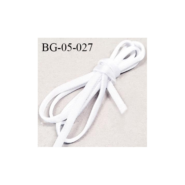 Galon lacette tubulaire 05 mm en satin couleur blanc largeur 05 mm prix au mètre