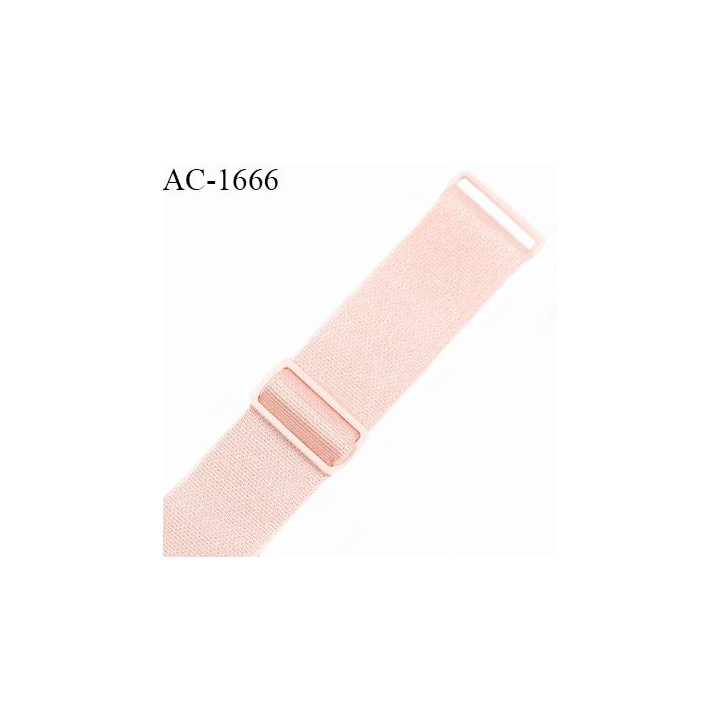 Bretelle lingerie SG 24 mm très haut de gamme couleur rose avec 2 barrettes largeur 24 mm longueur 16 cm prix à l'unité
