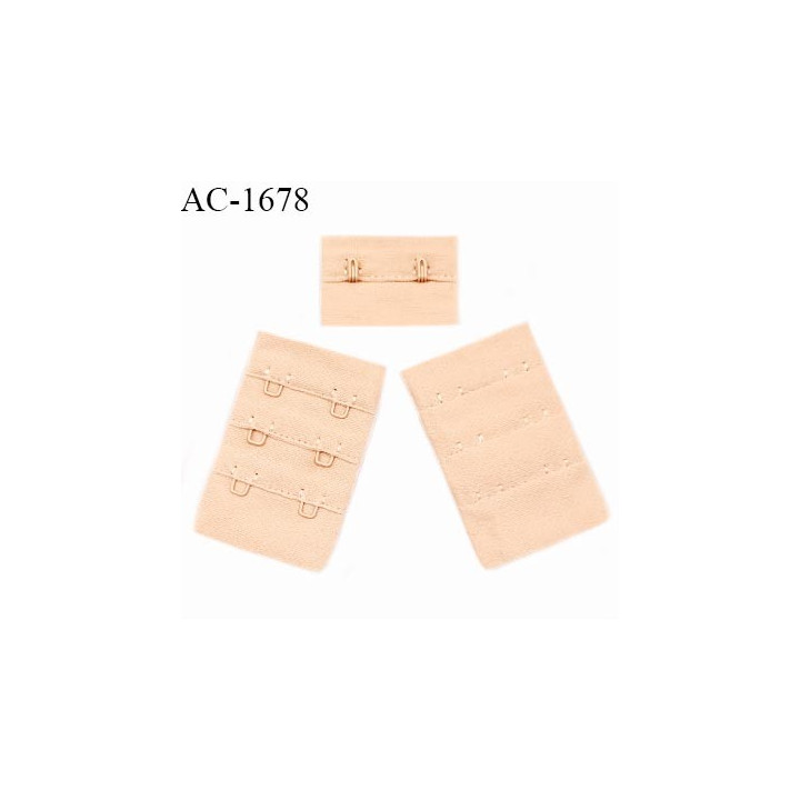 Agrafe 40 mm attache SG haut de gamme couleur champagne 3 rangées 2 crochets largeur 40 mm hauteur 60 mm prix à l'unité