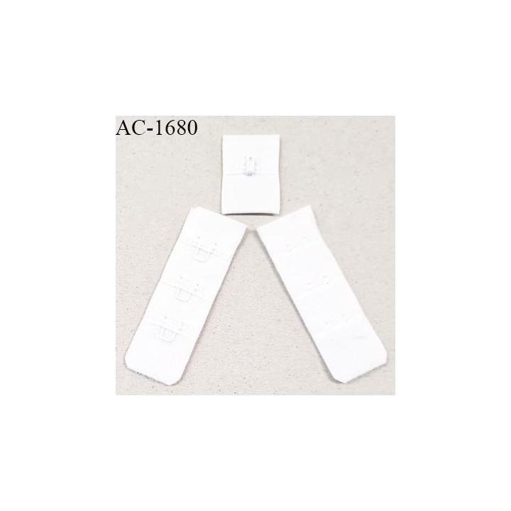 Agrafe 20 mm attache SG haut de gamme couleur blanc 3 rangées 2 crochets largeur 20 mm hauteur 55 mm prix à l'unité