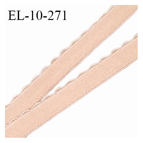 Elastique lingerie 10 mm picot haut de gamme couleur champagne largeur 10 mm élasticité +170% prix au mètre