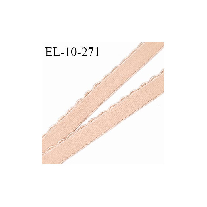 Elastique lingerie 10 mm picot haut de gamme couleur champagne largeur 10 mm élasticité +170% prix au mètre
