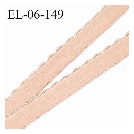 Elastique picot 6 mm lingerie haut de gamme couleur champagne largeur 6 mm fabriqué pour une grande marque prix au mètre