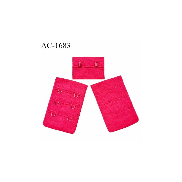 Agrafe 40 mm attache SG haut de gamme couleur framboise 3 rangées 2 crochets largeur 40 mm hauteur 60 mm prix à l'unité