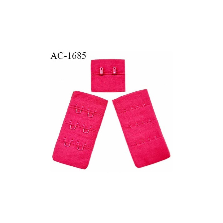 Agrafe 30 mm attache SG haut de gamme couleur framboise 3 rangées 2 crochets largeur 30 mm hauteur 60 mm prix à l'unité