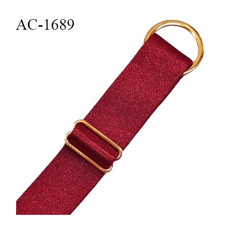 Bretelle lingerie SG 15 mm très haut de gamme couleur rouge rubis avec 1 barrette et 1 anneau longueur 16 cm prix à l'unité