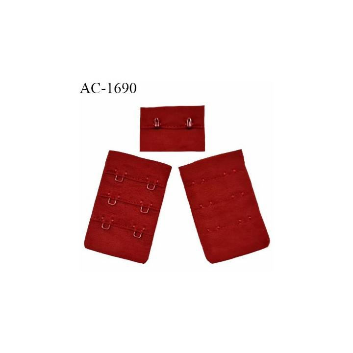 Agrafe 40 mm attache SG haut de gamme couleur rouge rubis 3 rangées 2 crochets largeur 40 mm hauteur 60 mm prix à l'unité