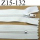fermeture éclair longueur 15 cm couleur blanc non séparable largeur 2.5 cm zip nylon largeur du zip 4 mm