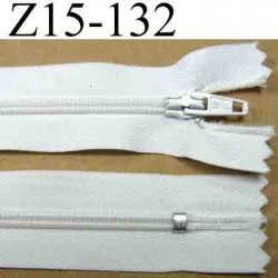 fermeture zip à glissière longueur 15 cm couleur blanc non séparable largeur 2.5 cm zip nylon largeur du zip 4 mm