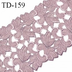 Dentelle broderie 11 cm haut de gamme largeur 11 cm couleur parme prix pour un mètre