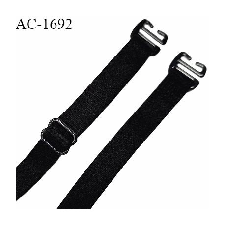 Bretelle lingerie SG 10 mm très haut de gamme couleur noir avec 1 barrette et 2 crochets longueur 50 cm prix à l'unité