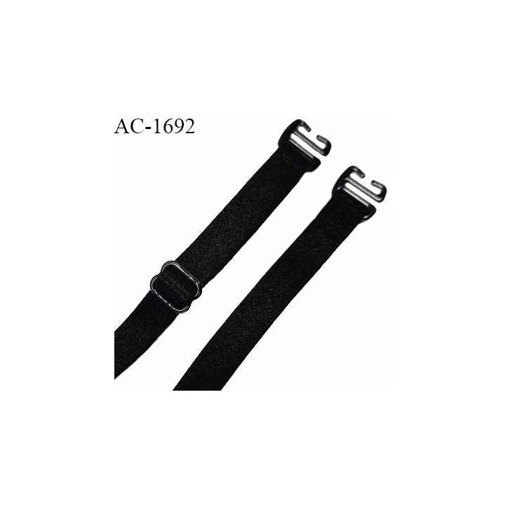 Bretelle lingerie SG 10 mm très haut de gamme couleur noir avec 1 barrette et 2 crochets longueur 50 cm prix à l'unité