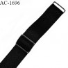 Bretelle lingerie SG 15 mm très haut de gamme couleur noir avec 2 barrettes largeur 15 mm longueur 24 cm prix à l'unité