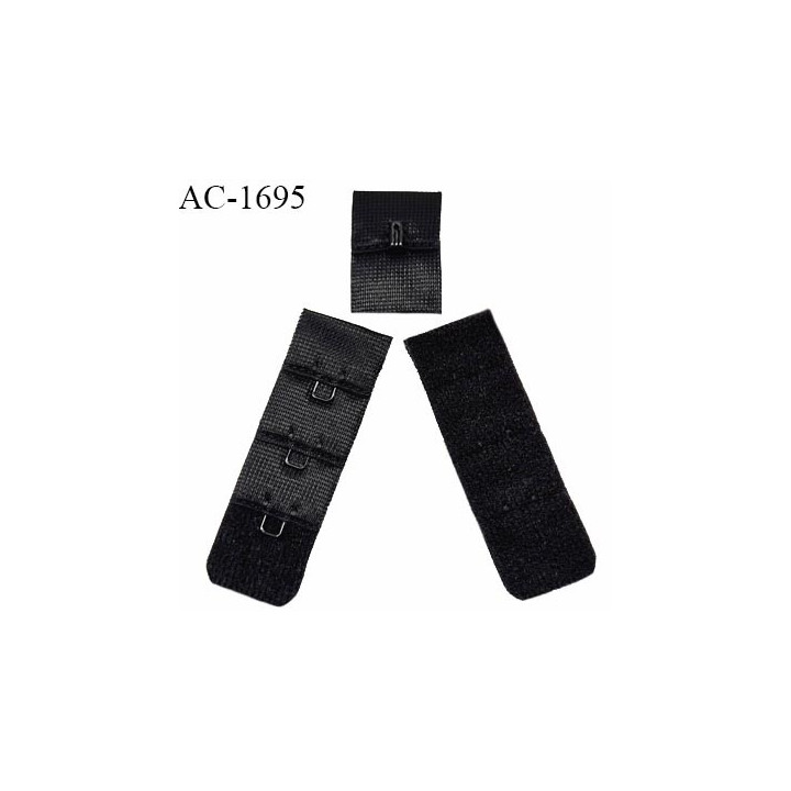 Agrafe 20 mm attache SG haut de gamme couleur noir 3 rangées 1 crochet largeur 20 mm hauteur 55 mm prix à l'unité