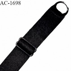 Bretelle lingerie SG 20 mm très haut de gamme couleur noir avec 1 barrette et 1 anneau longueur 24 cm prix à l'unité