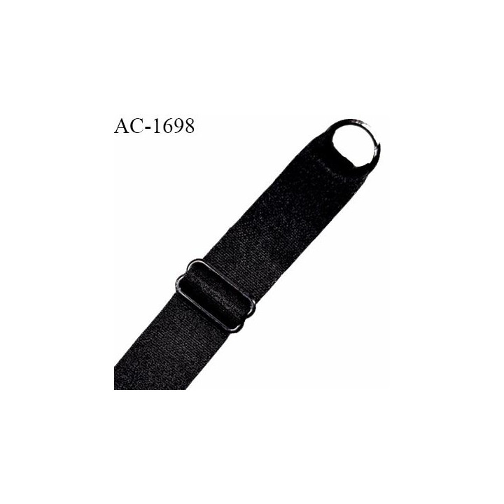 Bretelle lingerie SG 20 mm très haut de gamme couleur noir avec 1 barrette et 1 anneau longueur 24 cm prix à l'unité