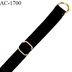 Bretelle lingerie SG 10 mm très haut de gamme couleur noir avec 1 barrette et 1 anneau couleur or longueur 20 cm prix à l'unité