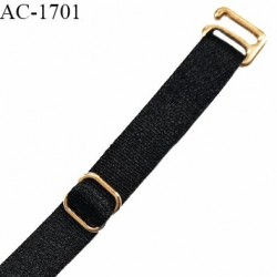 Bretelle lingerie SG 10 mm très haut de gamme couleur noir avec 1 barrette et 1 crochet couleur or longueur 11 cm prix à l'unité