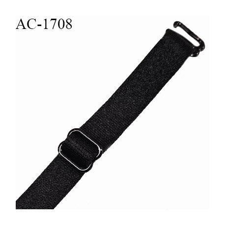 Bretelle lingerie SG 10 mm très haut de gamme couleur noir avec 1 barrette 1 crochet longueur 15 cm prix à l'unité