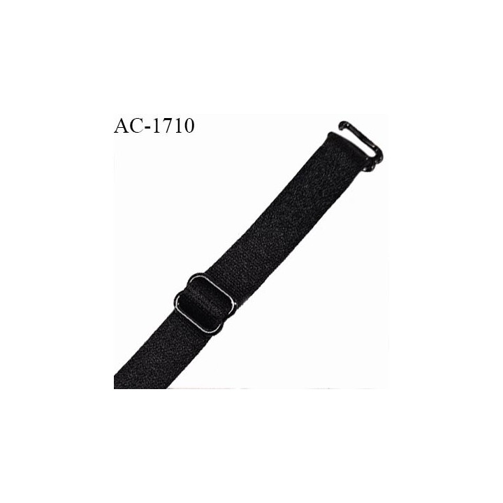 Bretelle lingerie SG 20 mm très haut de gamme couleur noir avec 1 barrette 1 crochet longueur 15 cm prix à l'unité