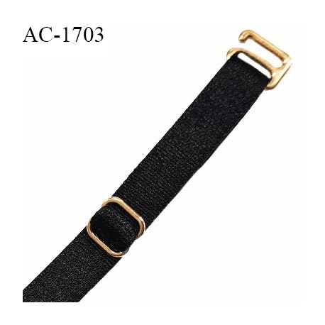 Bretelle lingerie SG 10 mm très haut de gamme couleur noir avec 1 barrette et 1 crochet longueur 32 cm prix à l'unité