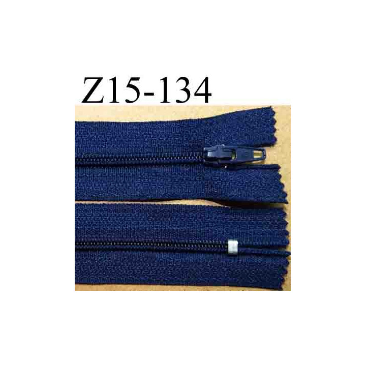 fermeture éclair longueur 15 cm couleur bleu non séparable largeur 2.5 cm zip nylon largeur de la glissière zip 4 mm