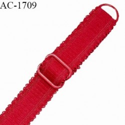 Bretelle picot lingerie SG 16 mm très haut de gamme couleur rouge fusion avec 1 barrette 1 anneau longueur 37 cm prix à l'unité