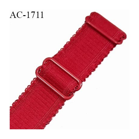 Bretelle picot lingerie SG 24 mm très haut de gamme couleur rouge fusion avec 2 barrettes longueur 30 cm prix à l'unité