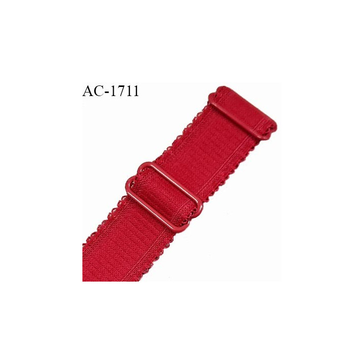 Bretelle picot lingerie SG 24 mm très haut de gamme couleur rouge fusion avec 2 barrettes longueur 30 cm prix à l'unité