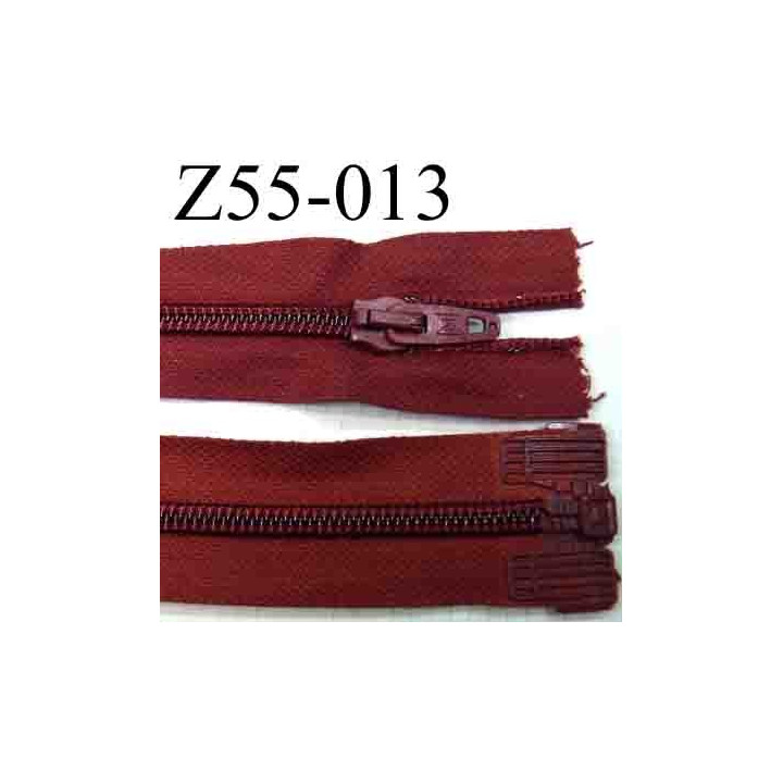 fermeture éclair longueur 55 cm couleur rouge bordeau séparable largeur 3.2 cm zip glissière nylon largeur 6 mm