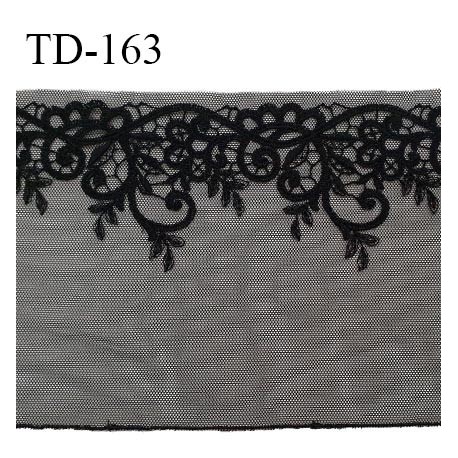 Dentelle broderie sur tulle 14 cm très haut de gamme largeur 14 cm couleur noir très belle prix pour un mètre