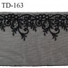 Dentelle broderie sur tulle 14 cm très haut de gamme largeur 14 cm couleur noir très belle prix pour un mètre