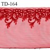 Dentelle broderie sur tulle 14 cm très haut de gamme largeur 14 cm couleur rouge fusion très belle prix pour un mètre