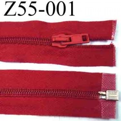 fermeture 55 cm rouge séparable zip nylon