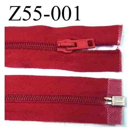fermeture 55 cm rouge séparable zip nylon