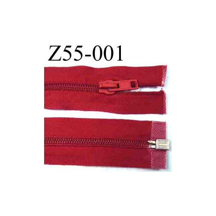 fermeture 55 cm rouge séparable zip nylon