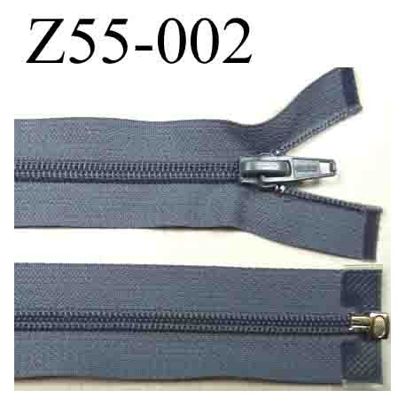 fermeture 55 cm gris bleuté séparable zip nylon