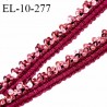 Elastique passementerie 10 mm couleur pivoine à sequins largeur 10 mm allongement +40% prix au mètre