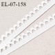 Elastique picot 7 mm lingerie haut de gamme couleur blanc largeur 7 mm + 7 mm de picots allongement +100% prix au mètre