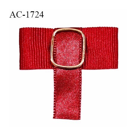 Noeud lingerie 20 mm haut de gamme satin couleur rouge rubis largeur 35 mm hauteur 35 mm prix à l'unité