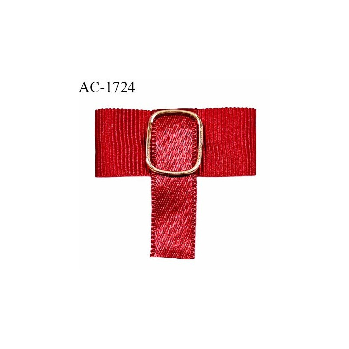 Noeud lingerie 20 mm haut de gamme satin couleur rouge rubis largeur 35 mm hauteur 35 mm prix à l'unité