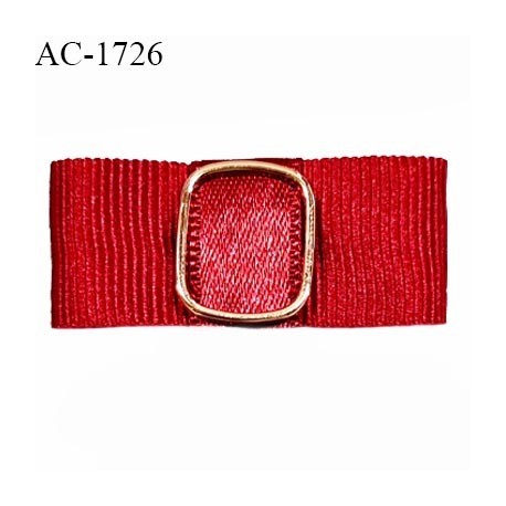 Noeud lingerie 20 mm haut de gamme satin couleur rouge rubis largeur 35 mm hauteur 17 mm prix à l'unité