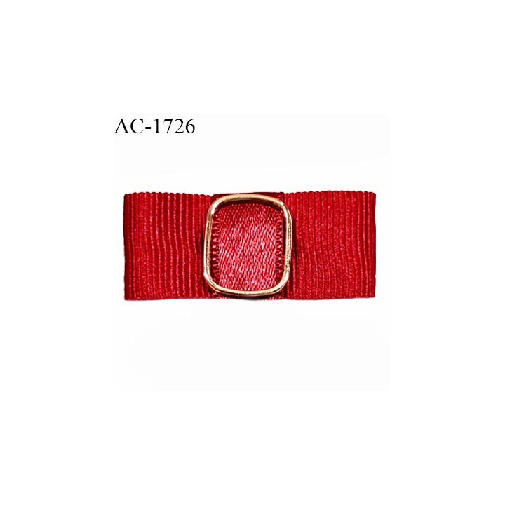 Noeud lingerie 20 mm haut de gamme satin couleur rouge rubis largeur 35 mm hauteur 17 mm prix à l'unité