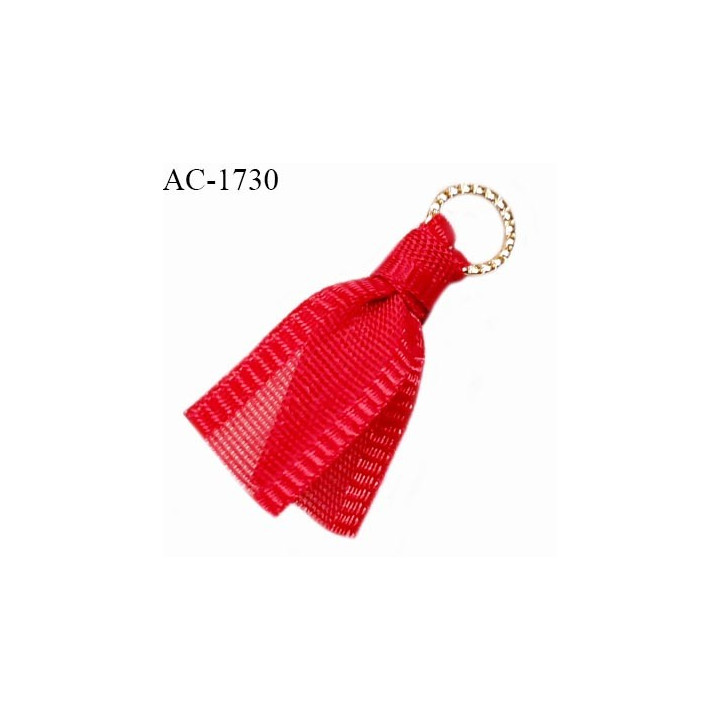 Noeud lingerie haut de gamme en mousseline mate couleur rouge passion et anneau doré prix à l'unité