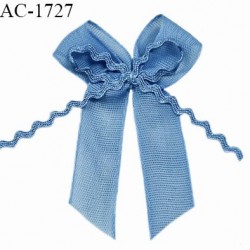 Noeud lingerie 40 mm haut de gamme en mousseline mate couleur bleu horizon largeur 40 mm hauteur 50 mm prix à l'unité